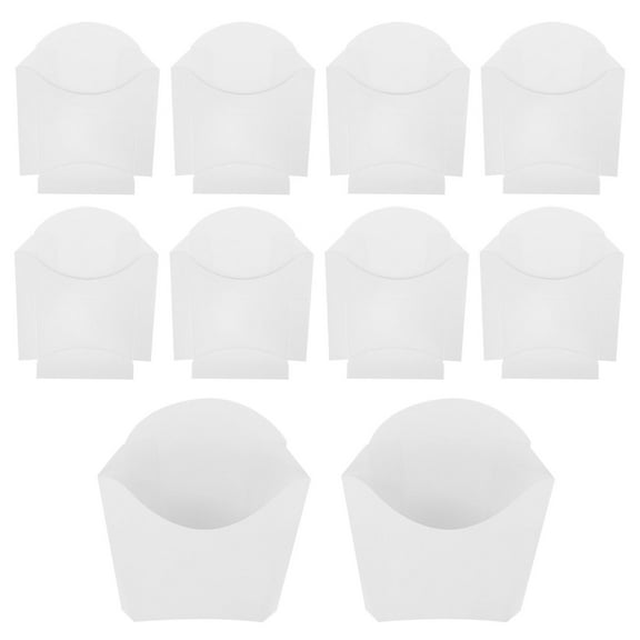 LEORX 24Pcs Popcorn Party Cup White Paper French Fry Containers Disposable