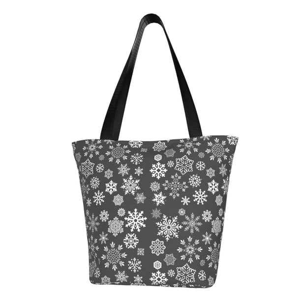 Disketp simple white Snowflake Bolsa de Hombro Casual para Mujer, Bolso Cruzado para Compras, Viajes y Uso Diario