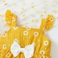 thumbnail image 4 of 9 Months Baby Girls Clothes 12 Months Girls 2PCS Summer Outfits Set Flower Print Off-the-shoulder Infant Girls Flying Sleeve Top Shorts Set Yellow, 4 of 7