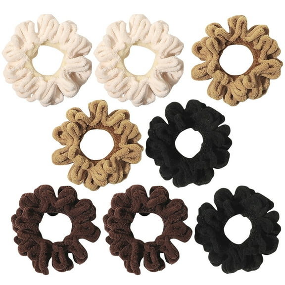 WINOMO 8pcs Girls Hair Ties with Elastic Hair Holding Hair Bands Black Fabric