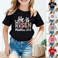 thumbnail image 5 of MUXiin Easter T Shirts for Kids Girls 3d Prints Short Sleeve T Shirt Top Fashion Casual Easter's Day Summer Tops Summer Clothes for Girls Easter Gifts for Girls(Grey,3-4 Years), 5 of 5