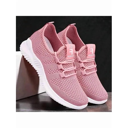 Women s Breathable Knit Sneakers – Lightweight Casual Lace-Up Outdoor Running Shoes