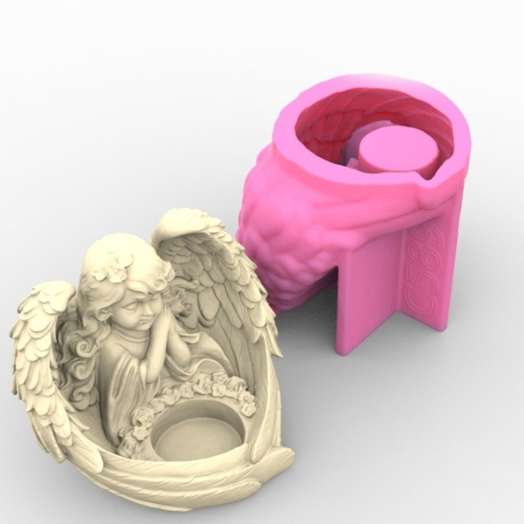 Versatile Silicone DIY Moulds Candle Holder Mold Angel Girl Shape Candlestick Molds Silicone Mould for DIY Candle Holder