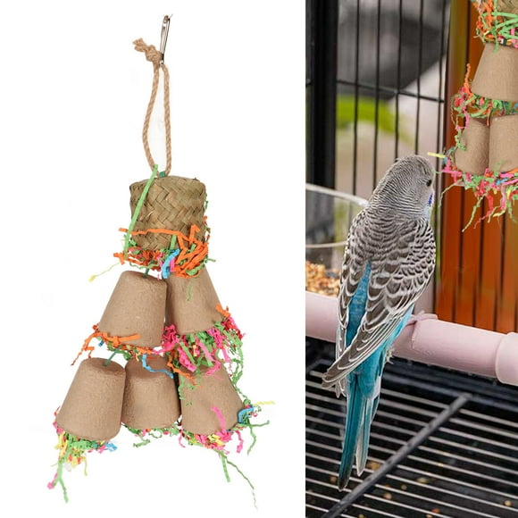 Juguete De Taza De Forrajeo Para Pájaros, Vasos De Papel, Juguete Para Triturar Forrajeo De Loros, Palma Segura De Colores Brillantes Atractivos Para Cacatúas