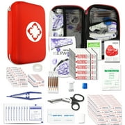 Car First Aid Kit Emergency Kit 276 Piece Travel Camping Essentials Survival Kits For Disaster Preparedness Red Bag YIDERBO