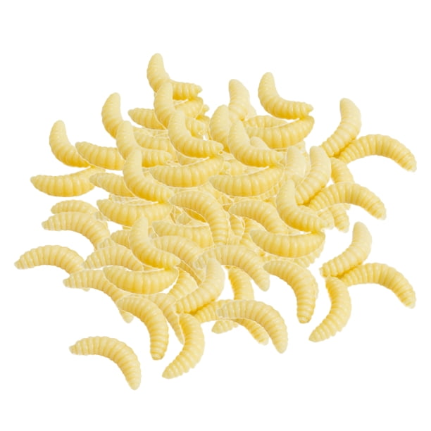 Cebos de señuelo artificiales 100x Sunnimix Beige Cebo de gusano de pesca