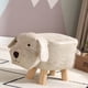 thumbnail image 5 of Taburetes bajos de madera para niños, taburete con dibujos animados bonitos para niños, taburete con forma de perro pequeño para el hogar, guardería, color beige, 5 of 5
