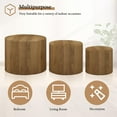 thumbnail image 6 of LAZZO Nesting Round Coffee Table Set of 3, Modern Wooden Accent Side Table, Space-Saving Table for Living Room Bedroom, Brown, 6 of 7