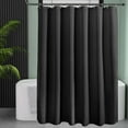 thumbnail image 5 of GourmetG Black Shower Curtain Thick 240GSM, Fabric Shower Curtain with Waffle Weave, Bathroom Shower Curtains, Hotel Quality Heavy Duty, 72 x 72 Inches, 5 of 15