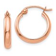 thumbnail image 5 of 14K Rose Gold Hoop Earrings, 5 of 6