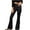 Black, variant on TOPUUTP Girls Flare Leggings Cotton High Waisted Flare Pants Yoga Bootcut Pants Solid Color Full Length Bell Bottoms 5-14 Years