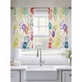 thumbnail image 5 of Colorful Cartoon Handprint Sheer Curtains 2 Panels Set Cute Watercolor Red Green Blue Graffiti Linen Sheer Window Curtains Light Filtering Rod Pocket Voile Drapes for Bedroom Living Room 52"x45", 5 of 8