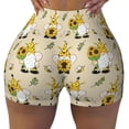 thumbnail image 2 of Picia Gnomes Bees And Sunflowers Printed Workout Shorts for Women Seamless Scrunch Butt Lifting High Waisted Yoga Gym Booty Running Moisture-wicking Short Pants-, 2 of 9
