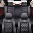 thumbnail image 3 of Maidao Car Seat Covers for Land Rover for Range Rover Velar 2017-Present 5 Seats Leather Waterproof Front Rear Cushion Protector Full Set Black and Beige, 3 of 7