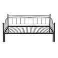 thumbnail image 6 of Twin Size Quality Steel Frame Daybed with Twin Size Adjustable Trundle, Portable Folding Trundle Heavy-Duty Steel Daybed with Pop Up Trundle Bed, No Box Spring Needed(Black), 6 of 8