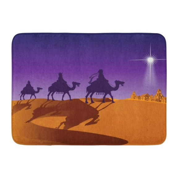 GODPOK Desert Bethlehem The Three Wise Men Riding Camels 10 Day Magic Rug Doormat Bath Mat 23.6x15.7 inch