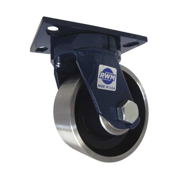 Rwm Kingpinless Swivel Plate Caster,5000 lb. 75-FSR-0625-S