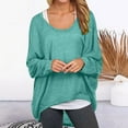 thumbnail image 2 of Gibobby Suéter Divertido con Cuello Rojoondo Suéter de manga larga de murciélago para mujer, blusas con hombros descubiertos, suéter holgado de tamaño, camisas informales, blusas (Verde, L), 2 of 5