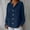 Navy, variant on DAFPZW Linen Shirts for Womens Summer Button Down V Neck 3/4 Sleeve Blouses Casual Loose Seniors Tunic Tops