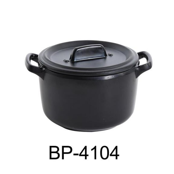 Black Pearl 3.5 in. Bowl with Handle & Lid, Black - 8 oz - Pack of 24