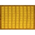 thumbnail image 1 of Ahgly Company Machine Washable Indoor Rectangle Checkered Yellow Modern Area Rugs, 2' x 5', 1 of 4