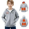 thumbnail image 2 of Sudadera con capucha térmica de invierno para niños y niñas, con control de temperatura y cremallera, 2 of 9