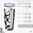 thumbnail image 6 of Kll Seamless Pattern Cute Panda Stainless Stainless Steel Vacuum Insulated Coffee Cup 20 Oz Lids And Straws,1 Metal Straws,1 Cleaning Brush, 6 of 9