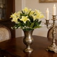 thumbnail image 6 of Artificial Lily Flowers, Faux Lily Bouquet Light Blue Fake Flowers Realistic Floral Arrangement for Vase Home Wedding Party Decoration Indoor Outdoor Decorative Plants, 6 of 6