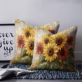 thumbnail image 3 of Summer Sunflowers Decorative Pillowcase 18''x18'', Vintage Oil Painting Floral Leaf Plant Throw Pillow Covers Soft Cushion Case for Couch Sofa Bedroom Living Room, Pillowcase Boho Decor, 3 of 8