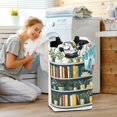 thumbnail image 5 of Yayeee Freestanding Laundry Hamper with Handle Collapsible Large Storage Basket for Clothes, White Shelf, 5 of 7