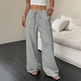 thumbnail image 4 of Wide Leg Pants Woman Casual Flowy Palazzo Trousers High Waisted Office Work Pants with Pockets, 4 of 6
