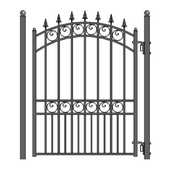 ALEKO London Style Ornamental Iron Wrought Garden Pedestrian Gate 5'X4'