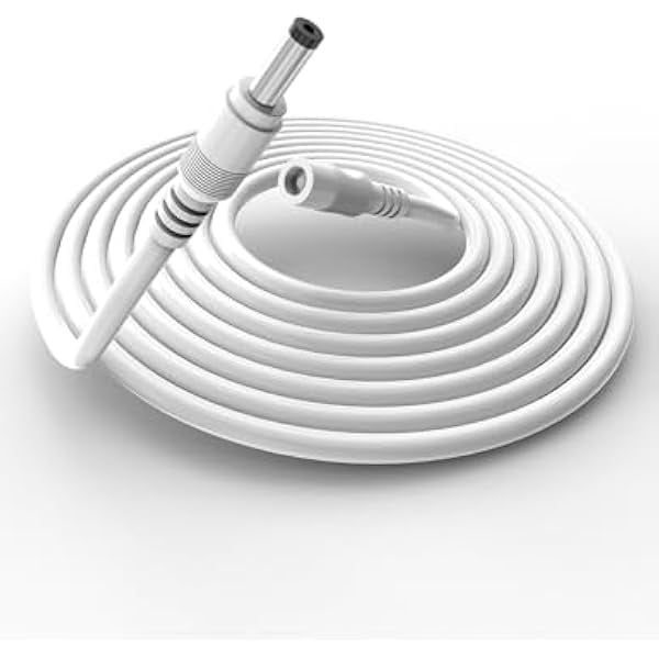 Chenchen 15W 10Ft Echo Dot Show Extension Cord Replacement 12V 1.25A for Alexa Echo Dot (3rd 4th Gen), Echo Dot with Clock, Echo Dot Kids Edition, Echo Show 5, Echo Spot, Fire TV Cube(White, 20AWG)