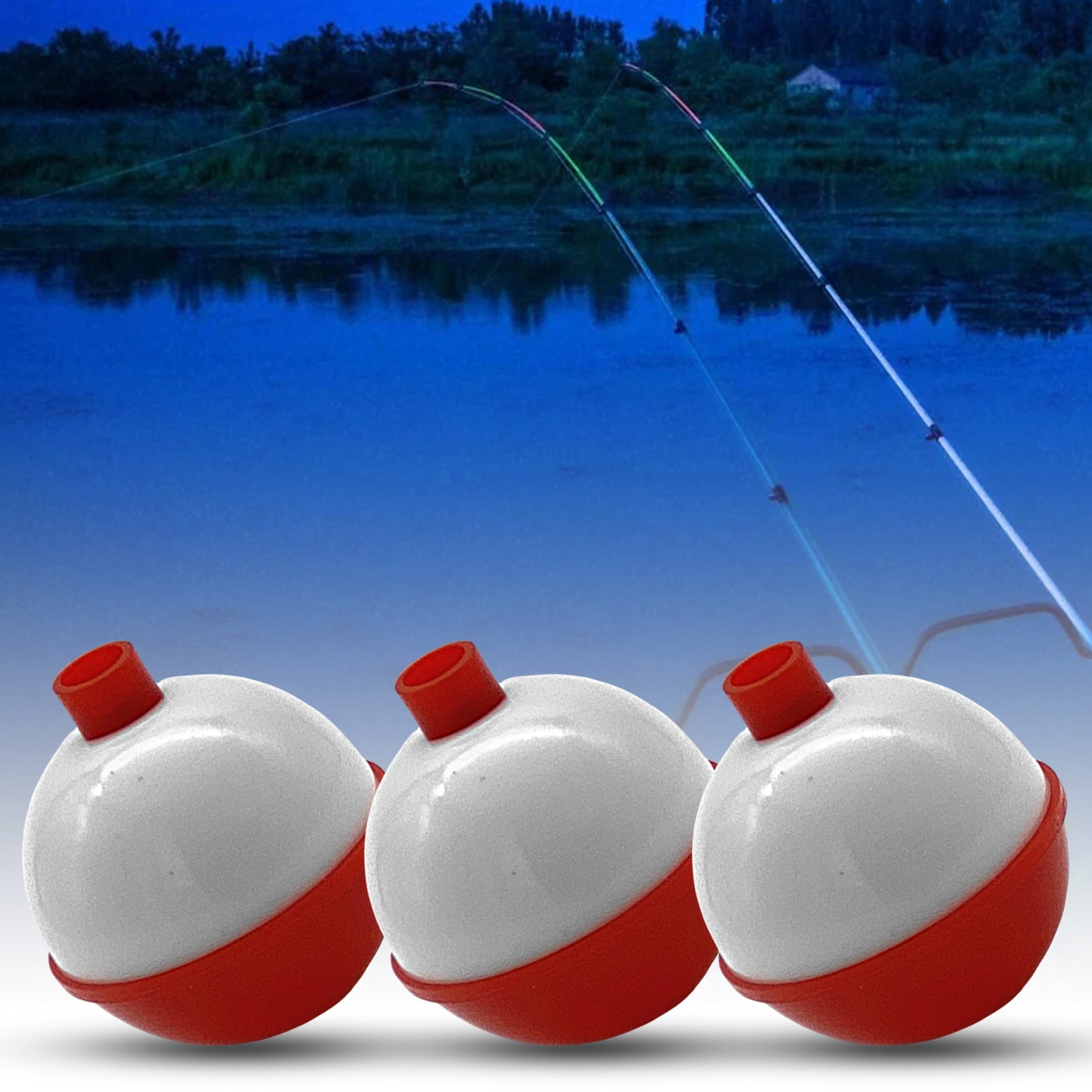 Visland 3pcs Fishing Floats Compact Size Wear-resistant Vivid
