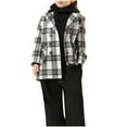 thumbnail image 2 of BRGZLK Boys Peacoat Fall Winter Plaid Mid Long Length Cardigan Warm Overcoat with Pockets and Buttons Trendy Casual Coat White 11-12 Years, 2 of 5