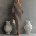 thumbnail image 2 of CHUMUD Summer Dresses for Women One Shoulder Dolman Sleeve Maxi Dress, Casual Cocktail Wedding Guest Dress Travel Outfits, 2 of 8