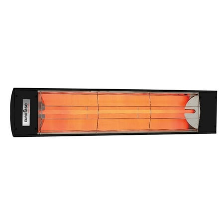 EF15120B-Eurofase Heating-1500 Watt Plug-In Electric Infrared Single Element Heater-Black Finish-No Fascia Decorative Fascia