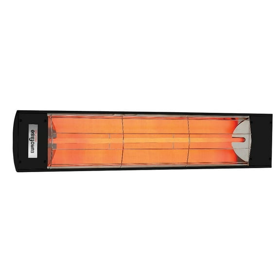 EF15120B-Eurofase Heating-1500 Watt Plug-In Electric Infrared Single Element Heater-Black Finish-No Fascia Decorative Fascia