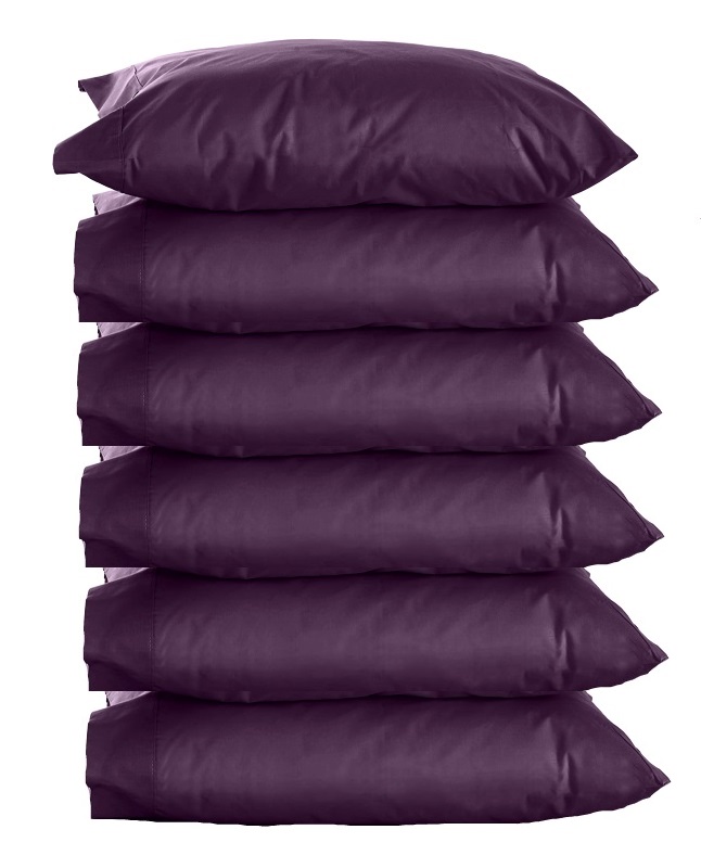 The Great American Store King Size Pillow Cases Solid Purple 6 Pack Bulk Pillow Cases With