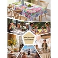 thumbnail image 5 of Watercolor Floral Gnomes Table Cloth, Waterproof Tablecloth for Rectangle Tables, Spring Flowers Butterflies Grid Reusable Washable Fabric Table Cover for Restaurant Kitchen Dining Tables 52"x70", 5 of 9