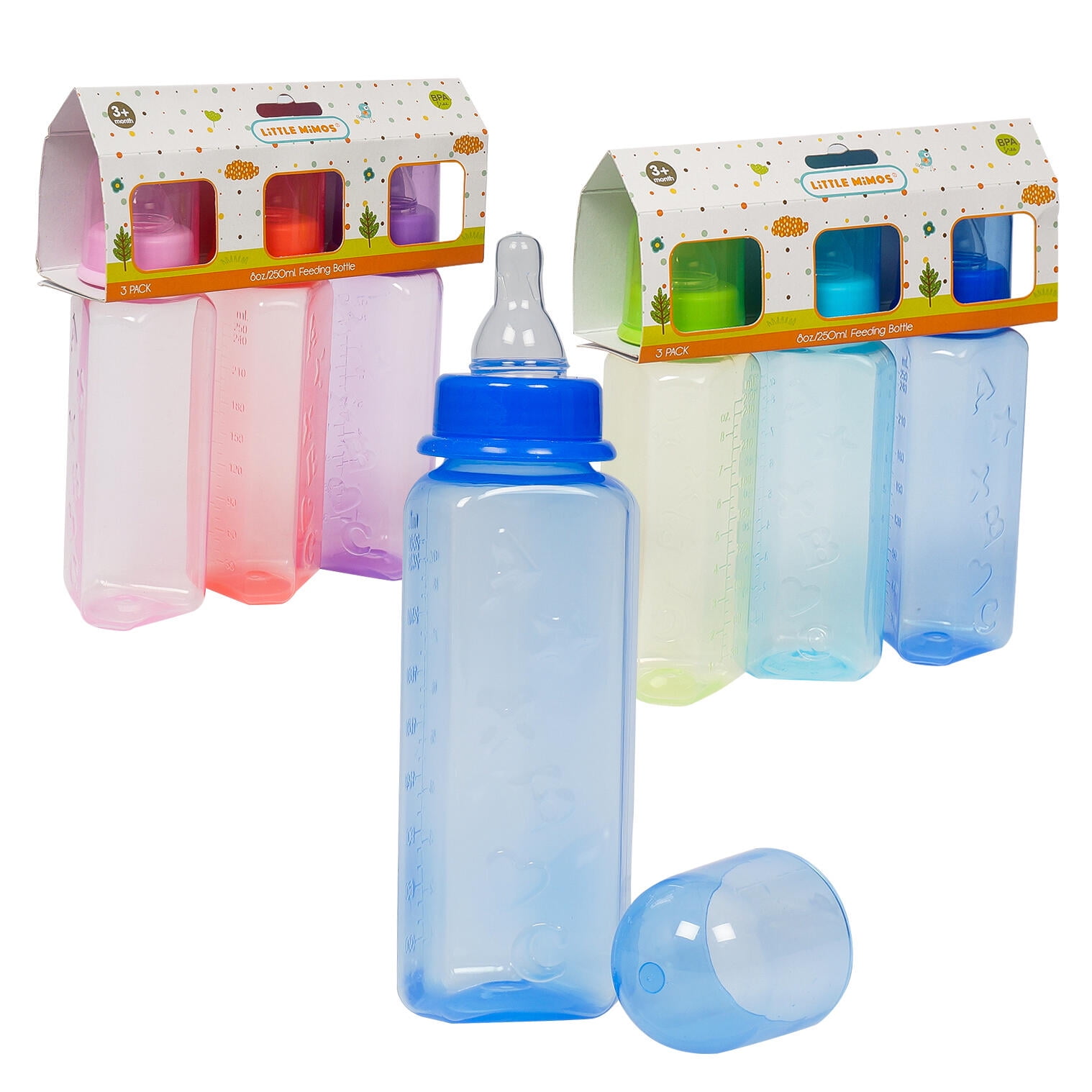 3 Pack ABC Baby Feeding Bottle- 8oz 