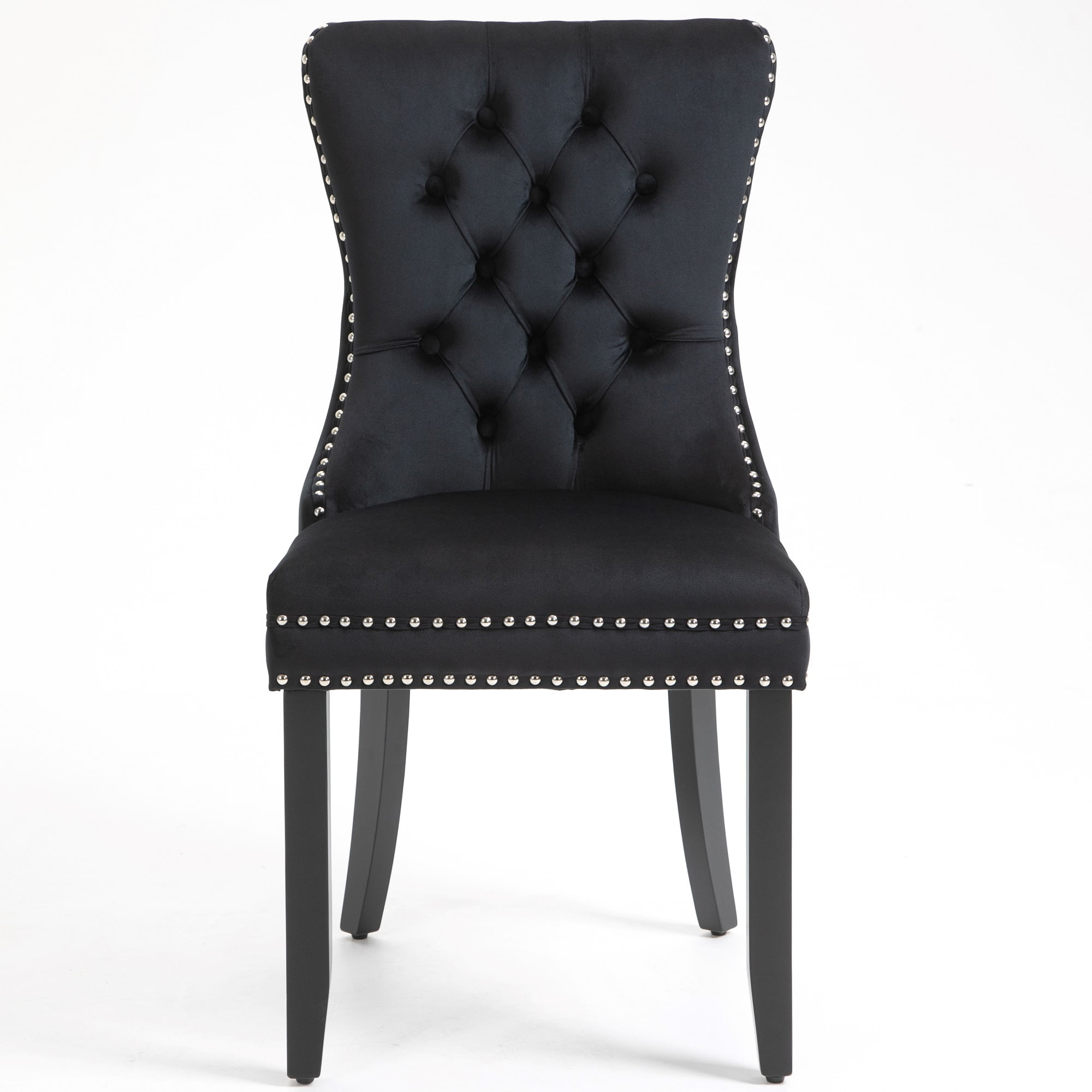 ARCTICSCORPION Set of 2 Velvet Upholstered Dining Chairs with Button