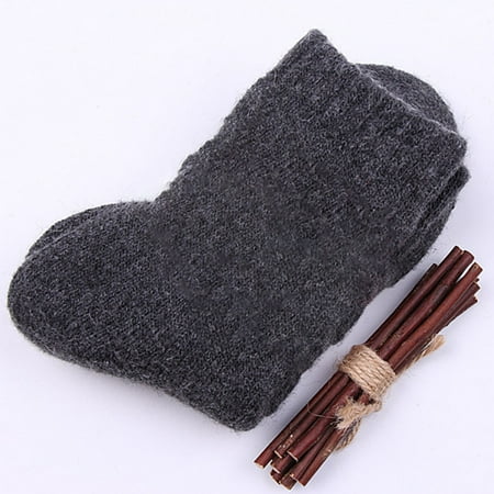 

SUZY Thermal Socks 1 Pair Coldproof Ribbed Cuffs Trendy Winter Thickened Solid Color Thermal Socks