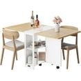 thumbnail image 1 of Bingirl Space Saving Table with 2-Tier Storage, Folding Dining Table Extendable Drop Leaf Rectangular Collapsible & Expandable Table Set, 1 of 7