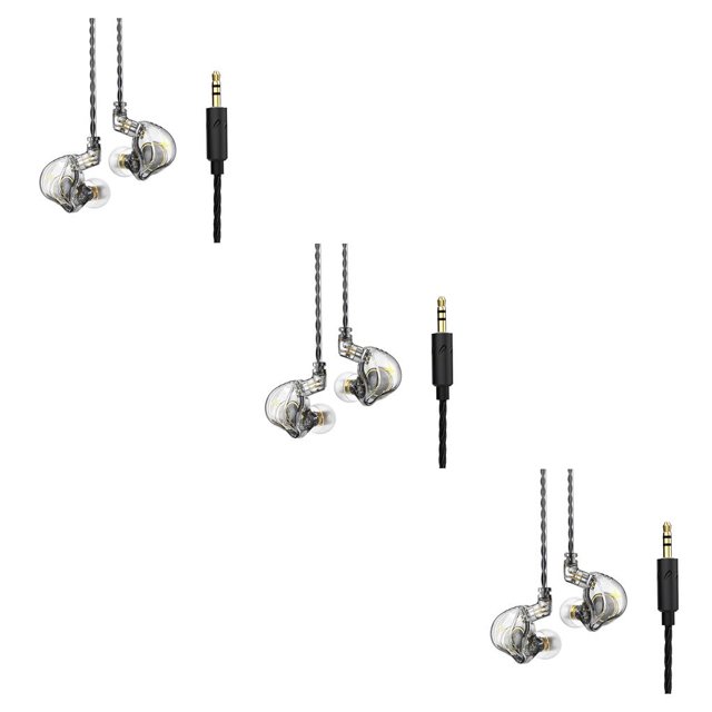 Methold Auriculares desmontables con cancelación de ruido con cable Control de línea Pin de 0,75 mm PC de escritorio Música Deportes No.02 3piezas