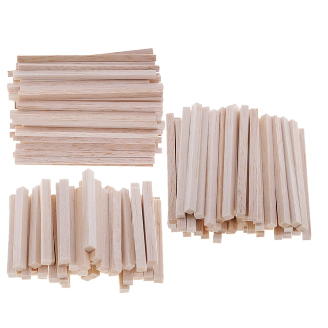 Varilla Cuadrada De Madera De Balsa De 150 Piezas Varilla De Espiga Para Artesanía En Madera Sin Terminar 50/80/110mm