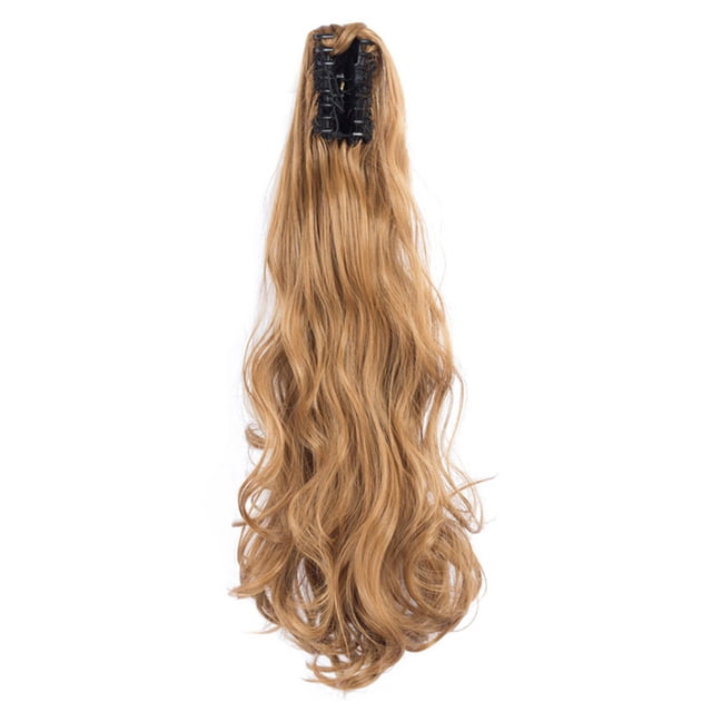 Grande Perruque Ondulée pour Cheveux Bouclés Pince à Queue de Cheval, 22 Po Fibre Synthétique, Style, Attache Sécurisée, pour Femmes Pince à Queue de Cheval Extension de Cheveux Grande Perruque Ondulée