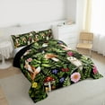 thumbnail image 3 of Manfei Cute Owl Fox Full Size Comforter Sets,Tropical Botanical Flam Bedding Comforter Set,Colorful Mushroom Flower Floral Bedding Sets For Girls Teens,Ultra Soft Home Decor Reversible,3-Piece, 3 of 8