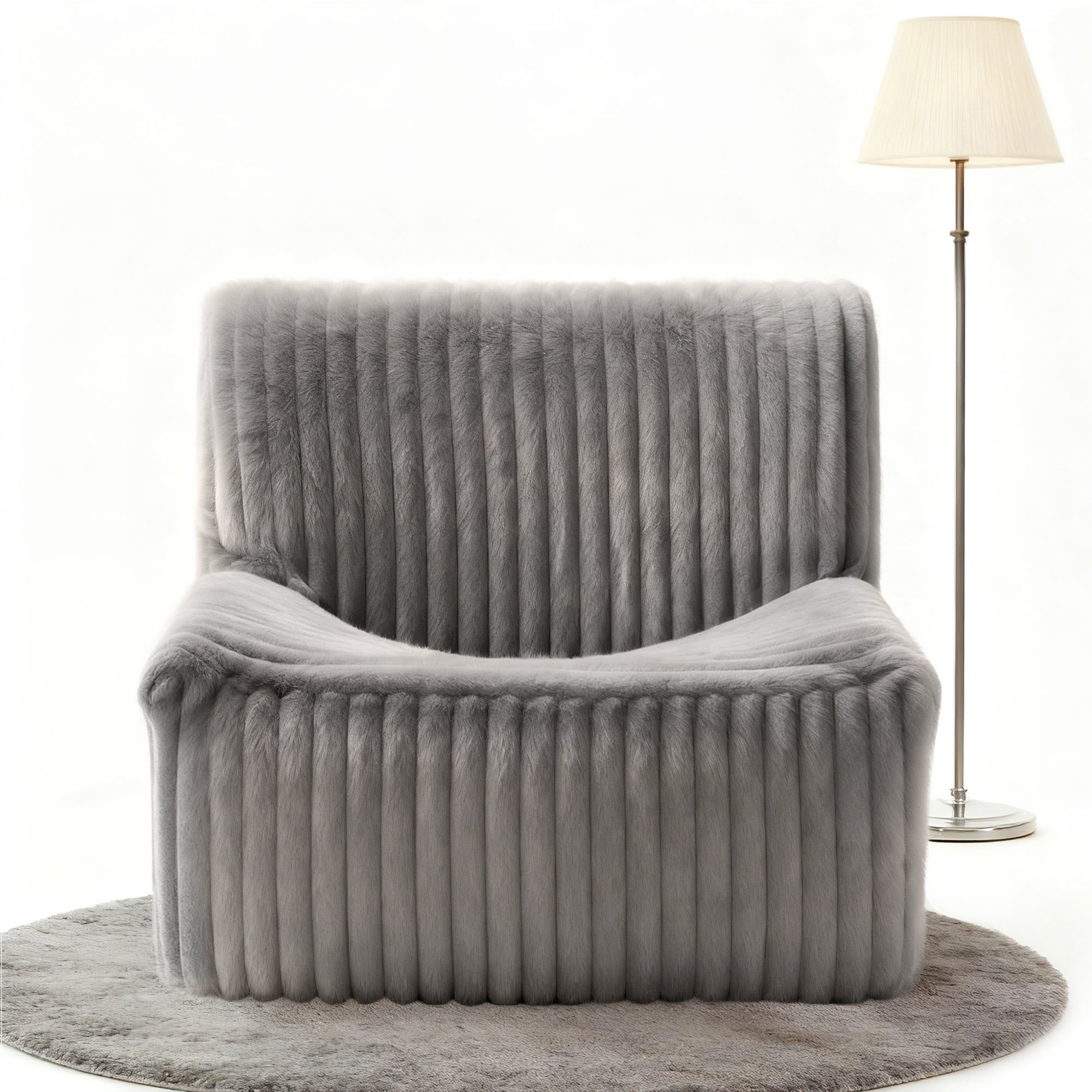 Alvantor Bean Bag Chair for Adults Faux Fur Armless Floor Sofa with Foam Filling No Assembly for Bedroom Dorm Apartment