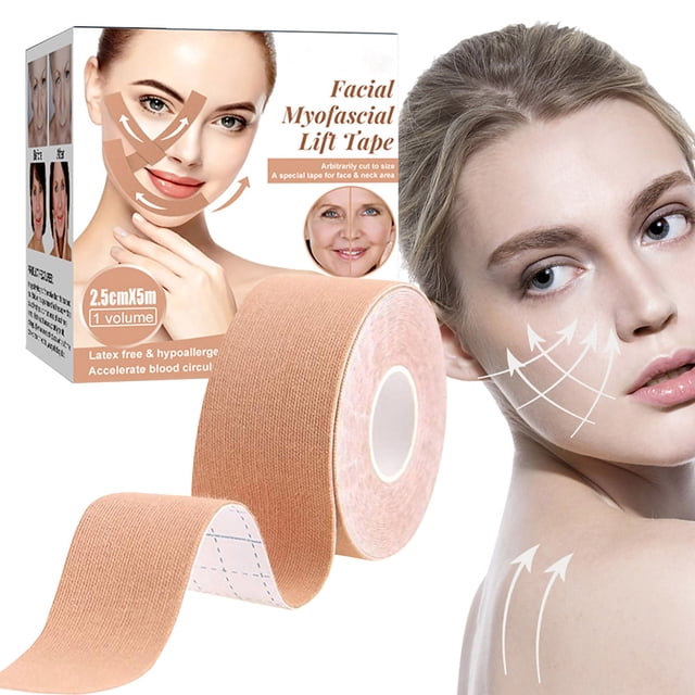 Banda De Estiramiento Facial Cinta Facial Antiarrugas En Forma De V, Paño Elástico Para Apretar La Cara, Levantamiento Físico, Fácil De Usar, Hipoalergénico
